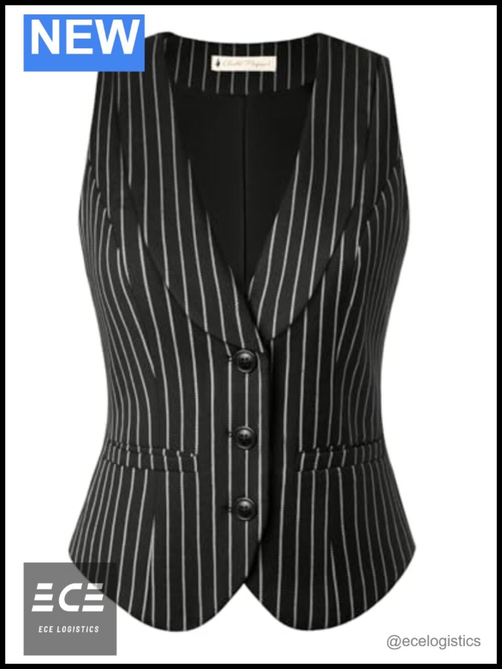 Women's Dressy Lapel Collar Waistcoat Vest with Adjustable Back Strap